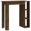 Barový stůl s regálem kouřový dub 102 x 50 x 103,5 cm kompozit 812963