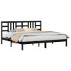 Rám postele černý masivní dřevo 200 x 200 cm 3105429