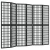 Skládací 6dílný paraván v japonském stylu 240 x 170 cm černý 352082