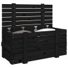 Úložný box černý 91 x 40,5 x 42 cm masivní borové dřevo 825002
