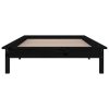 Rám postele s LED světlem černý 90 x 200 cm masivní dřevo 820595
