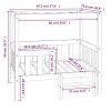 Pelíšek pro psy šedý 95,5x73,5x90 cm masivní borovice 822384