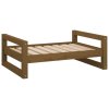Postel pro psy medově hnědá 75,5x55,5x28 cm masivní borovice 821480