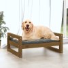 Postel pro psy medově hnědá 75,5x55,5x28 cm masivní borovice 821480