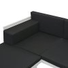 5dílná zahradní sedací souprava textilen hliník černá 42814
