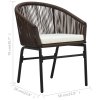 3dílný bistro set s poduškami PE ratan hnědý 48139