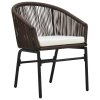 3dílný bistro set s poduškami PE ratan hnědý 48139