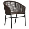 3dílný bistro set s poduškami PE ratan hnědý 48139