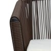 3dílný bistro set s poduškami PE ratan hnědý 48139