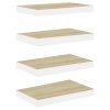 Plovoucí nástěnné police 4 ks dub a bílé 50 x 23 x 3,8 cm MDF 326575