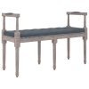 Lavice tmavě šedá 110 x 40 x 70 cm samet 344426