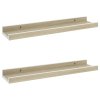 Nástěnné police 2 ks bílé a dub sonoma 40 x 9 x 3 cm 326689