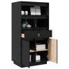 Skříň highboard černá 60 x 40 x 116,5 cm masivní borové dřevo 814538