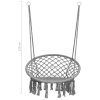 Závěsné houpací křeslo 80 cm šedé 93157