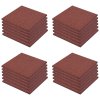 Protipádové dlaždice 24 ks pryžové 50 x 50 x 3 cm červené 276272