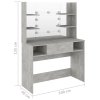 Kosmetický stolek s LED světly 100x40x135 cm MDF betonově šedý 331544