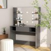Kosmetický stolek s LED světly 100 x 40 x 135 cm MDF šedý 331542
