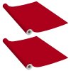 Samolepící tapety na nábytek 2 ks červené 500 x 90 cm PVC 3059653
