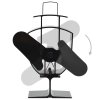Teplem poháněný ventilátor na kamna 2 lopatky černý 51235