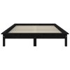 Rám postele černý 200 x 200 cm masivní borovice 820565