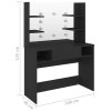 Kosmetický stolek s LED světly 100 x 40 x 135 cm MDF černý 331540