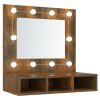 Zrcadlová skříňka s LED kouřový dub 60 x 31,5 x 62 cm 820454