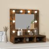 Zrcadlová skříňka s LED kouřový dub 60 x 31,5 x 62 cm 820454