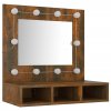 Zrcadlová skříňka s LED kouřový dub 60 x 31,5 x 62 cm 820454