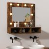 Zrcadlová skříňka s LED kouřový dub 60 x 31,5 x 62 cm 820454