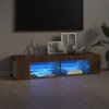 TV skříňka s LED osvětlením hnědý dub 135 x 39 x 30 cm 815695