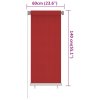 Venkovní roleta 60 x 140 cm červená HDPE 312887