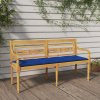 Lavice Batavia s modrou poduškou 150 cm masivní teakové dřevo 3100851