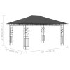 Altán s moskytiérou 4 x 3 x 2,73 m antracitový 180 g/m² 47973