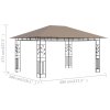 Altán s moskytiérou 4 x 3 x 2,73 m taupe 180 g/m² 312252