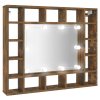 Zrcadlová skříňka s LED kouřový dub 91 x 15 x 76,5 cm 820448