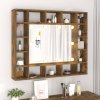 Zrcadlová skříňka s LED kouřový dub 91 x 15 x 76,5 cm 820448