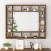 Zrcadlová skříňka s LED kouřový dub 91 x 15 x 76,5 cm 820448