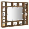 Zrcadlová skříňka s LED kouřový dub 91 x 15 x 76,5 cm 820448