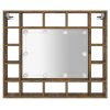 Zrcadlová skříňka s LED kouřový dub 91 x 15 x 76,5 cm 820448
