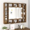 Zrcadlová skříňka s LED kouřový dub 91 x 15 x 76,5 cm 820448
