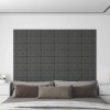 Nástěnné panely 12 ks šedé 30 x 15 cm umělá kůže 0,54 m² 343970
