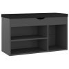 Lavice s botníkem a poduškou šedá 80x30x47 cm kompozitní dřevo 326761