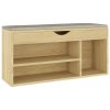 Lavice s botníkem a poduškou dub sonoma 104x30x49 cm kompozit 326753