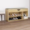 Lavice s botníkem a poduškou dub sonoma 104x30x49 cm kompozit 326753