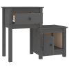 Noční stolky 2 ks šedé 79,5 x 38 x 65,5 cm masivní borové dřevo 814544