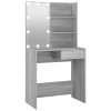 Toaletní stolek s LED šedý sonoma 74,5 x 40 x 141 cm 820482