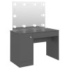 Kosmetický stolek s LED světly 110 x 55 x 145 cm MDF šedý 331550