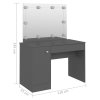 Kosmetický stolek s LED světly 110 x 55 x 145 cm MDF šedý 331550