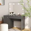 Kosmetický stolek s LED světly 110 x 55 x 145 cm MDF šedý 331550
