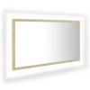 LED koupelnové zrcadlo dub sonoma 80 x 8,5 x 37 cm akrylové 804927